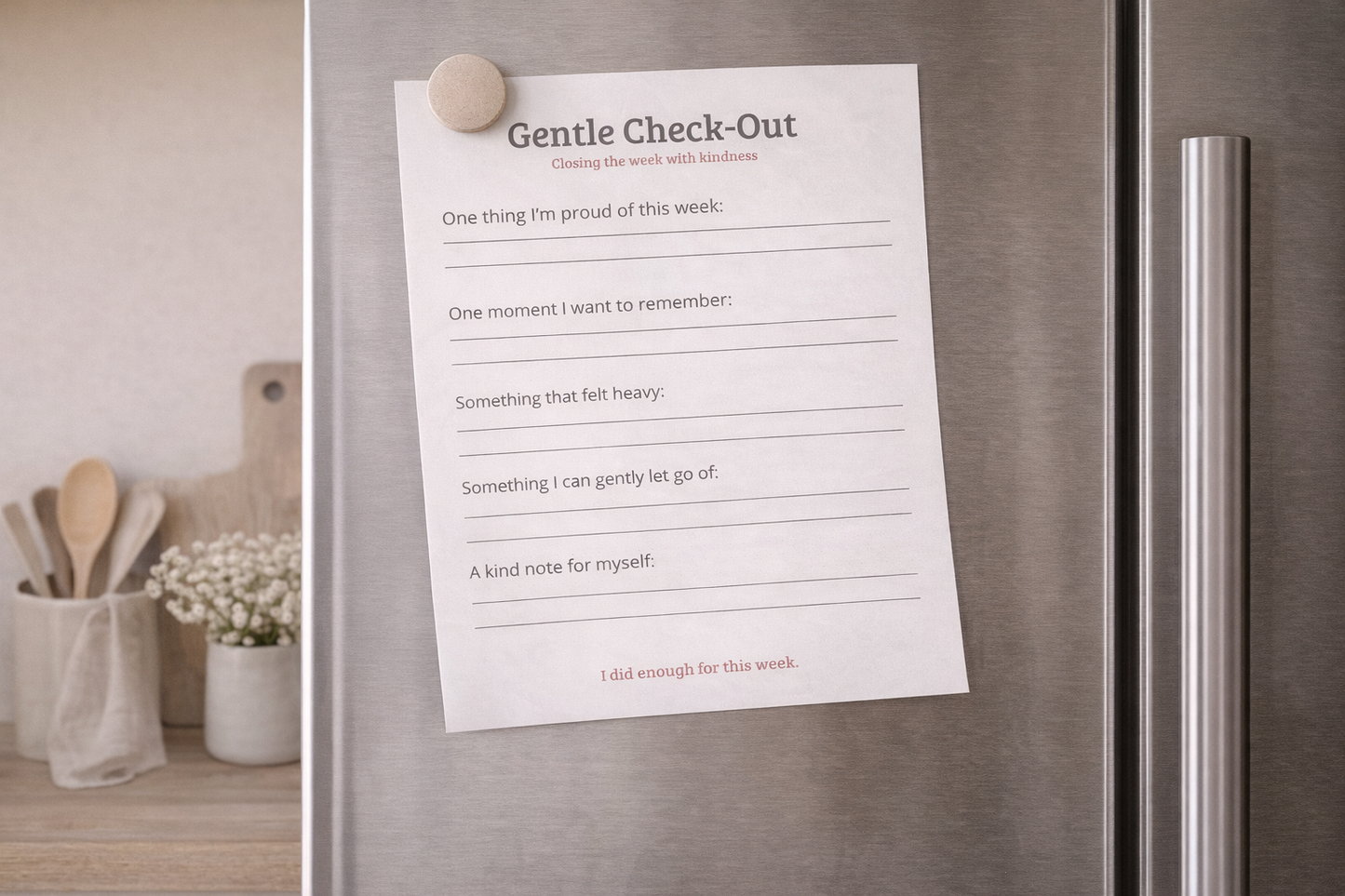 One Week at a Time – Gentle Weekly Planner