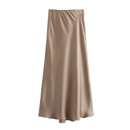 Satin Grace Skirt – High Waist Elegance