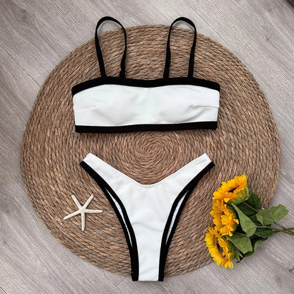Monochrome Elegance – Black & White Bikini Set