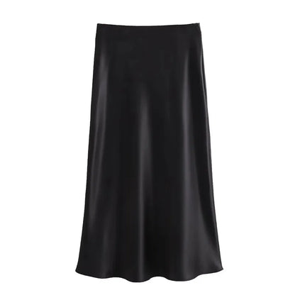 Satin Grace Skirt – High Waist Elegance