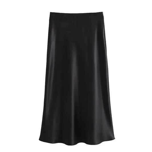 Satin Grace Skirt – High Waist Elegance
