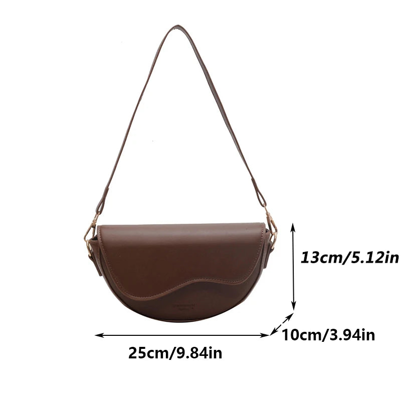 Vintage Saddle Bag – Elegant PU Leather Crossbody