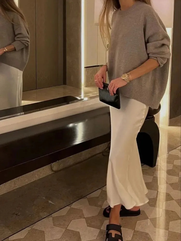 Satin Grace Skirt – High Waist Elegance