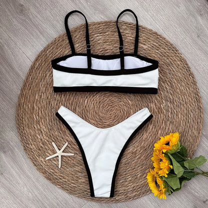 Monochrome Elegance – Black & White Bikini Set