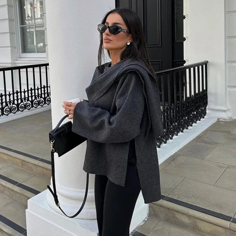 Women's Padded Parka with Scarf Collar