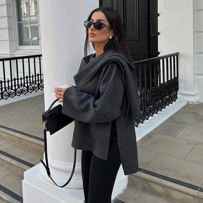 Women's Padded Parka with Scarf Collar