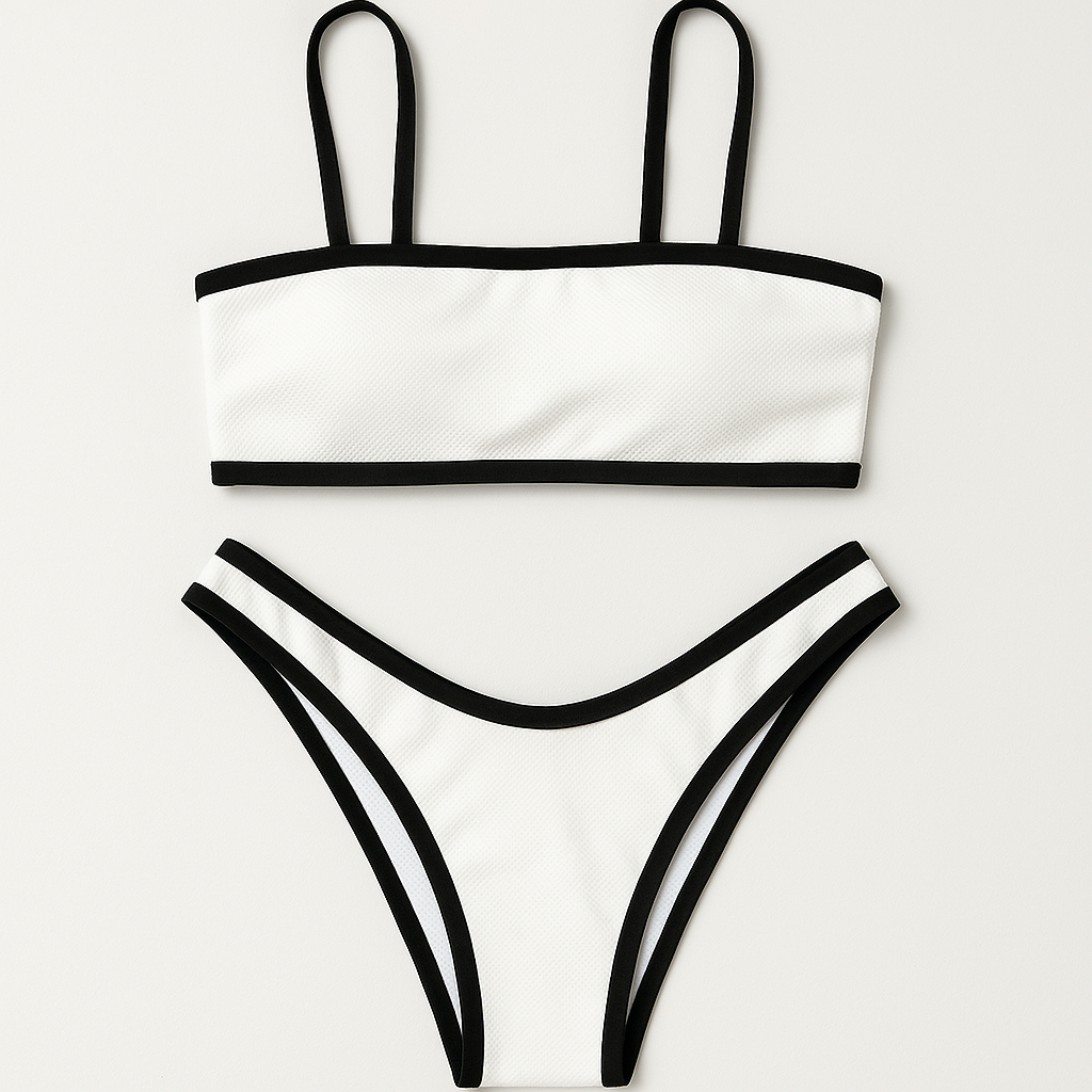 Monochrome Elegance – Black & White Bikini Set