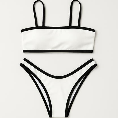 Monochrome Elegance – Black & White Bikini Set